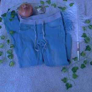 Blue Jeans with Gray waist band